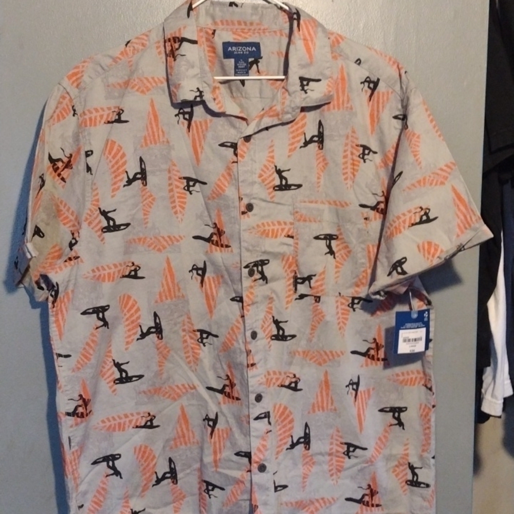 ARIZONA button-up surfer shirt mens Size Large Beach shirt